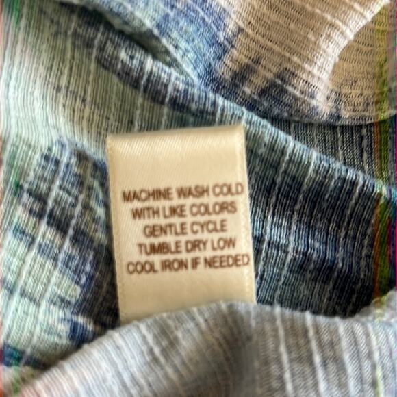 Liberty Love Blue Print Flowing Swimsuit Coverup Woman Size Large Tie Front - Picture 13 of 13